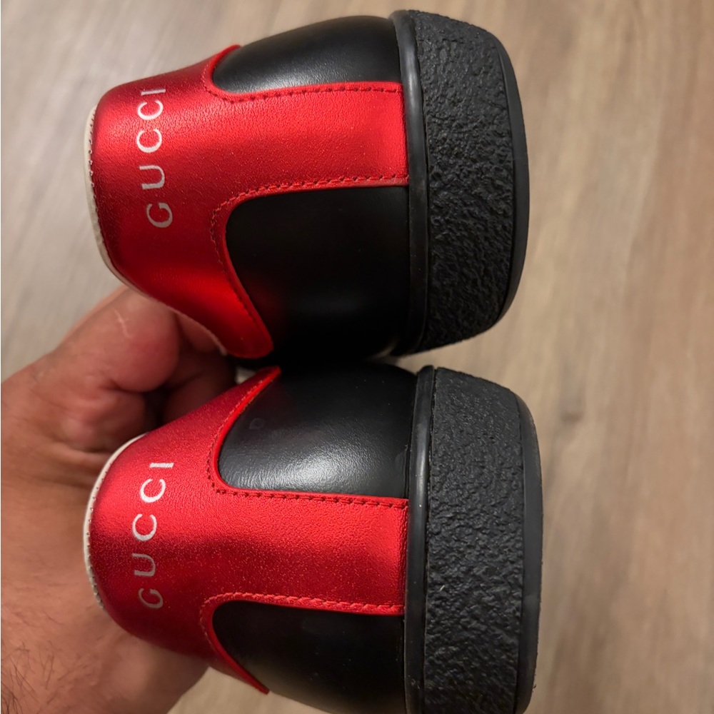 Gucci Black and Red Designer Slides